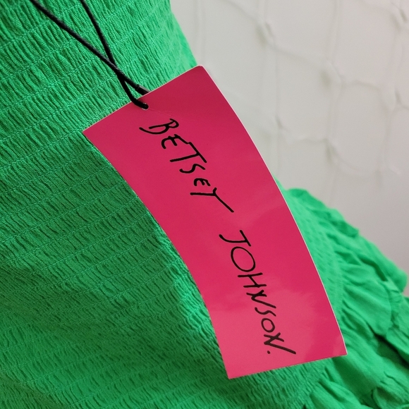 Betsey Johnson Tube Top Shirred Ruffle Mini Dress / Size XL - Picture 6 of 6
